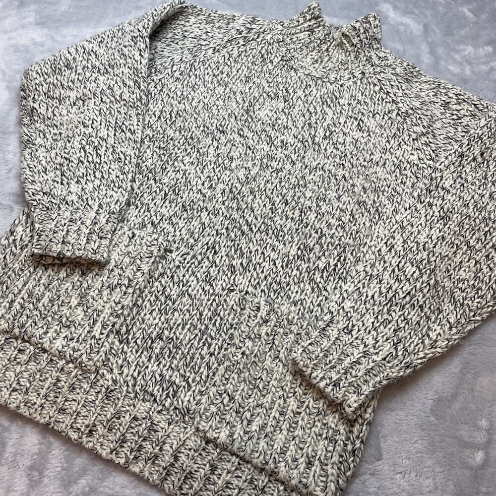 Vintage Laura Peterson Womens Sweater Size S Marled Beige Wool Blend Chunky Knit